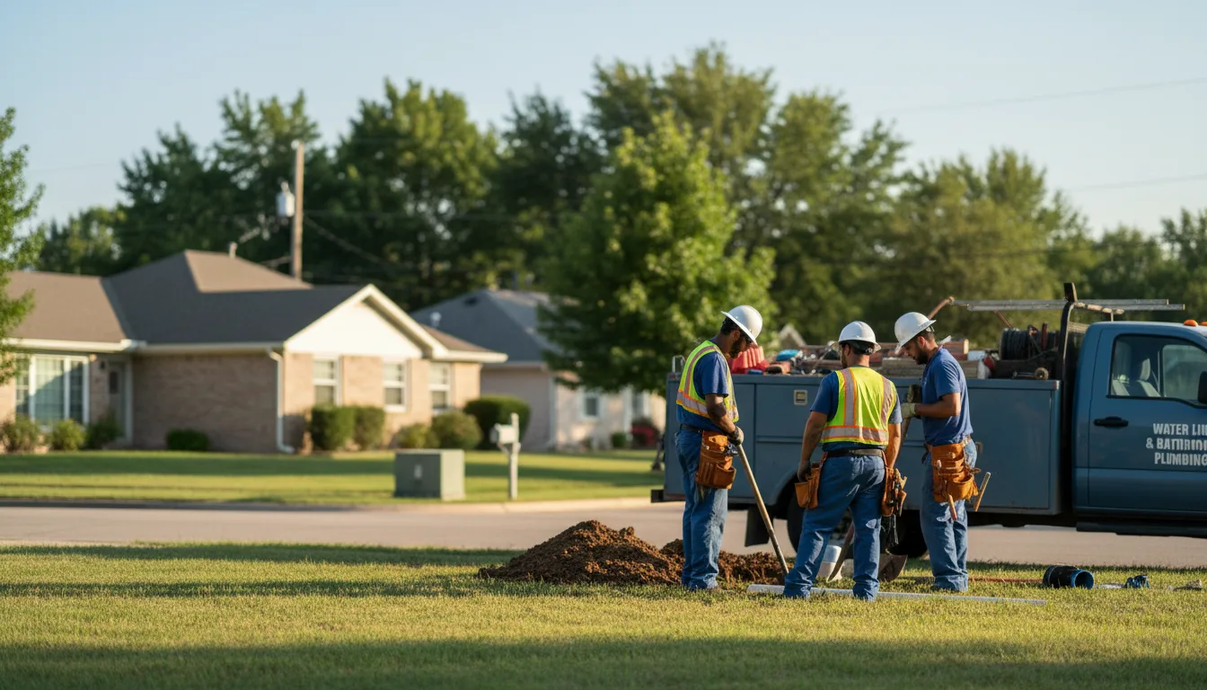 Residential water line and bathroom plumbing service in Smyer, TX